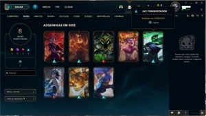 CONTA LOL PLATINA 4 COM JAX CONQUISTADOR - League of Legends
