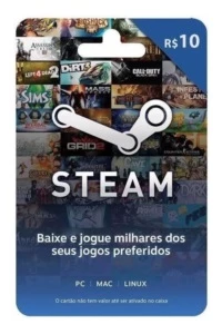 Gift Card Steam de R$10 Reais - Recarga Steam PC, Brasil