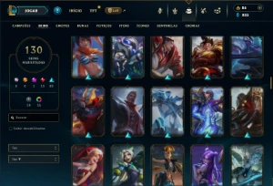 Prata 3 com 130 Champs e 130 Skins - League of Legends LOL