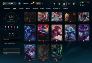 Prata 3 com 130 Champs e 130 Skins - League of Legends LOL