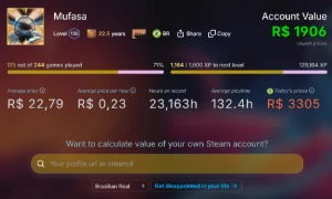 Conta Steam De Alto Nível (Lvl 155) Com 270 Jogos! 22 anos - Outros