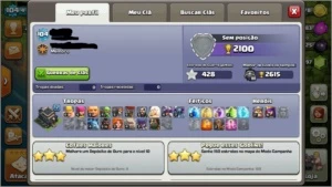 conta clash of clans cv9 quase full