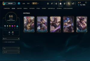 Ouro 3 com TODOS os Champs e 66 Skins - League of Legends LOL