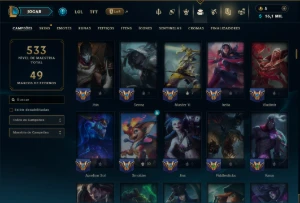 Ouro 3 com TODOS os Champs e 66 Skins - League of Legends LOL