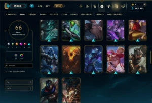 Ouro 3 com TODOS os Champs e 66 Skins - League of Legends LOL