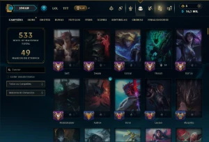 Ouro 3 com TODOS os Champs e 66 Skins - League of Legends LOL