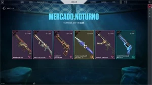 Phantom Oni e Vandal Origem no Mercado Noturno - Valorant