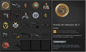 Conta Steam 6 anos de serviço com 6 medalhas no CSGO. - Counter Strike