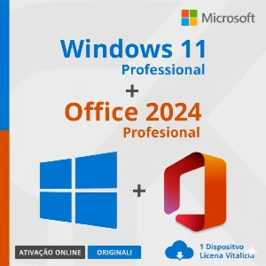 Windows 11 Professional + Office 2024 Pro  C/ Nota Fiscal - Softwares and Licenses