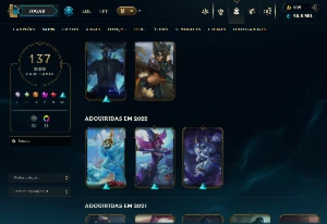 conta de LOL FUll champs , 139 SKin , FULL ACESSO - League of Legends