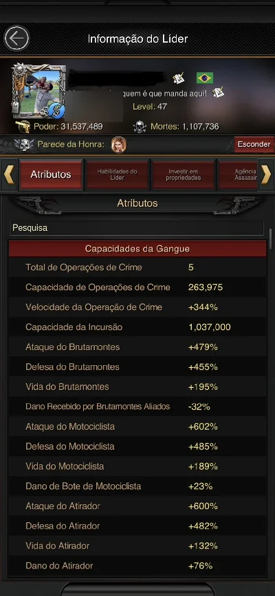 Conta Máfia City Mansão 36 (ELITE 6), Lider 47 - Outros