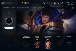 Lvl 21, Skin Lendária, 45K Ea, 3 Skins Total, Honra 4, Lol - League of Legends