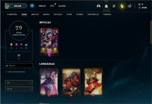 Conta prata 4 com 56 Champs e 29 Skins - League of Legends LOL