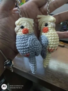 Chaveiro de Crochê Calopsita - Artesanato e Personalizados