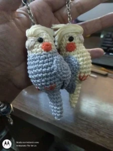 Chaveiro de Crochê Calopsita - Artesanato e Personalizados