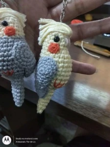Chaveiro de Crochê Calopsita - Artesanato e Personalizados