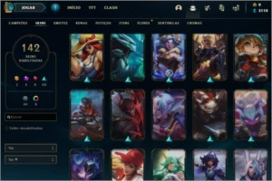 League of Legends CONTA - 142 Skins + All Champs LOL