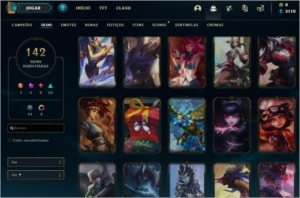 League of Legends CONTA - 142 Skins + All Champs LOL