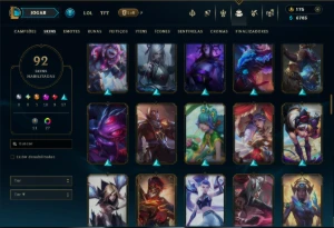 Ouro 1 com 110 Champs e 92 Skins +10 Miticas - League of Legends LOL