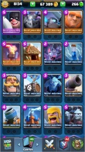 Clash Royale Nível 13 mais de 30 cartas fulls ,tá barato