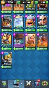 Clash Royale Nível 13 mais de 30 cartas fulls ,tá barato