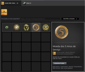 CONTA STEAM CS:GO PRIME COM MEDALHA DE 5 ANOS - Counter Strike
