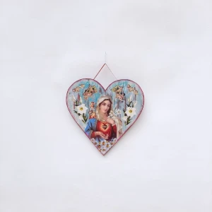 Quadro Coração Sagrado Coração de Maria - Artesanato e Personalizados