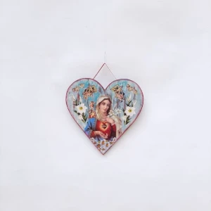 Quadro Coração Sagrado Coração de Maria - Artesanato e Personalizados