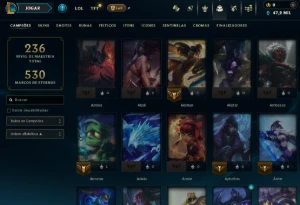 Esmeralda, 19 Skins, 47K EA, honra 4, Lvl 104, 128 campeões - League of Legends LOL