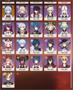 Conta Conta Genshin AR56 13 personagems T5 hu tao /xiao /gan - Genshin Impact