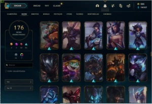 Conta platina 4 com todos campeões e 176 skins - League of Legends LOL