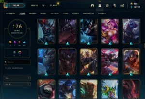 Conta platina 4 com todos campeões e 176 skins - League of Legends LOL