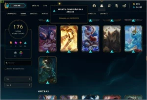 Conta platina 4 com todos campeões e 176 skins - League of Legends LOL