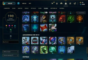 Conta platina 1 com 150 Champs e 163 Skins + 3 RARAS - League of Legends LOL