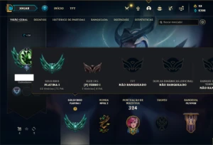 Conta platina 1 com 150 Champs e 163 Skins + 3 RARAS - League of Legends LOL