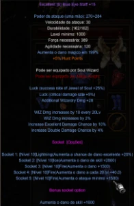 Sm Set Full Blue + W4 3Add + Seeds - MU Online