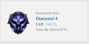 Conta LoL Diamante 4  67% win rate Bom MMR League of Legends