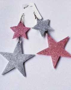 Brincos Carnaval Estrela Eva - Artesanato e Personalizados