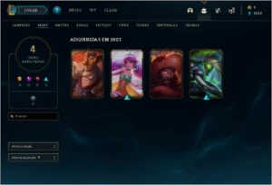 CONTA LOL PLATINA 4 DIVERSAS SKINS - League of Legends
