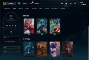 Conta ouro 4 com 8 Skins e 22 Champs - League of Legends LOL