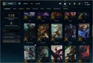 Conta DIAMANTE 1 com 593 RP, 46 champs e 23 skins - League of Legends LOL