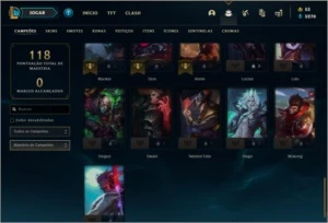 Conta DIAMANTE 1 com 593 RP, 46 champs e 23 skins - League of Legends LOL
