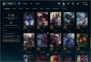 Conta DIAMANTE 1 com 593 RP, 46 champs e 23 skins - League of Legends LOL