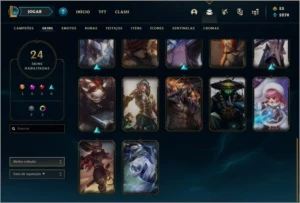 Conta DIAMANTE 1 com 593 RP, 46 champs e 23 skins - League of Legends LOL