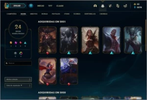 Conta DIAMANTE 1 com 593 RP, 46 champs e 23 skins - League of Legends LOL