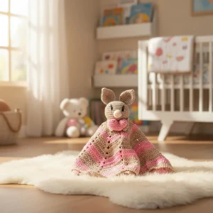 Naninha Coelho Rosa Coração Amigurumi - Artesanato e Personalizados