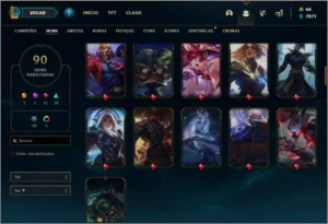 Conta platina 2 com TODOS os champs e 90 skins MAIN TOP / JG - League of Legends LOL