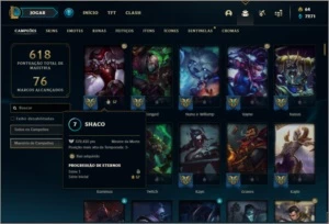Conta platina 2 com TODOS os champs e 90 skins MAIN TOP / JG - League of Legends LOL