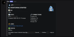 Roblox Viewer, Monitoramento Roblox com Alertas via Webhook