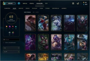 Conta Ouro 1 - 96 Personagens - 65 Skins - League of Legends LOL